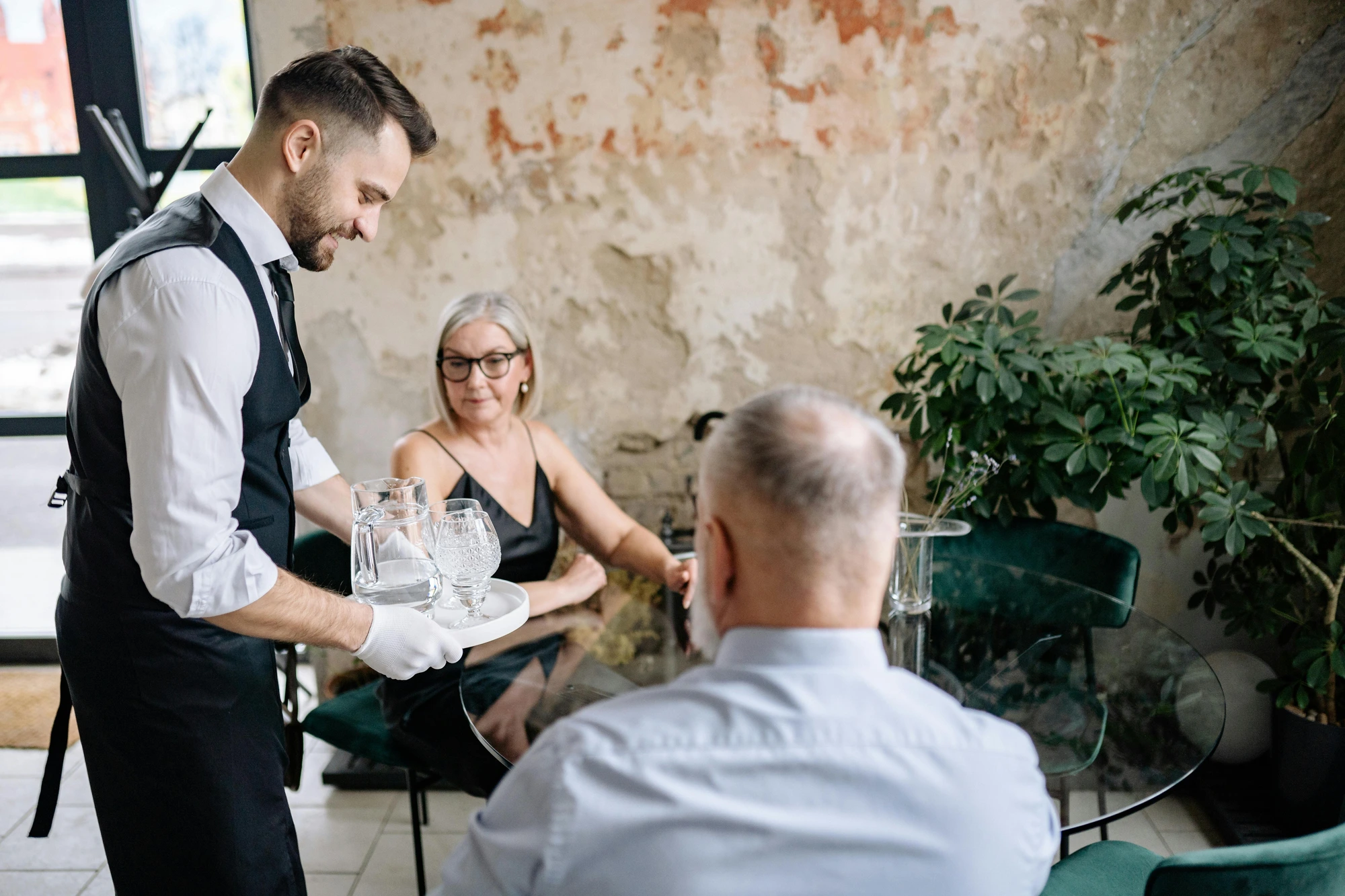 Restaurant team delivering hospitality service
