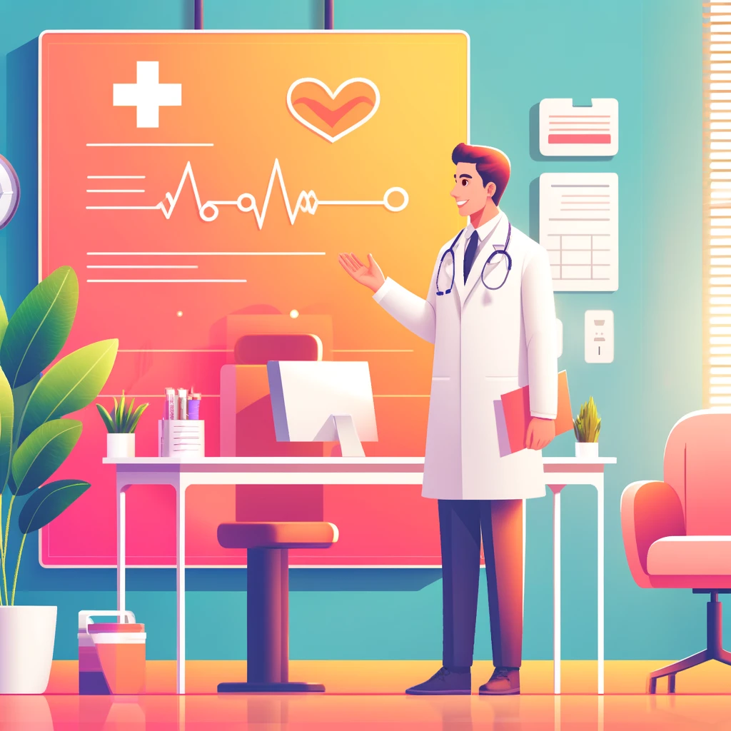 Healthcare professional helping a patient at reception